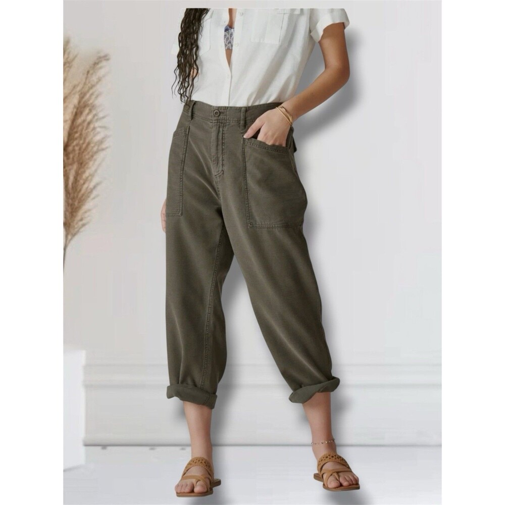 Lucky Brand Easy Pocket Utility Pants Women's Size 6  Mid-Rise Ankle Trousers
